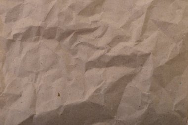 Kabataslak buruşuk kağıt. Doku kağıttan. Kahverengi renk. 