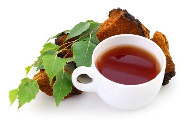 Beyaz arkaplanda huş ağacı parçaları izole edilmiş..