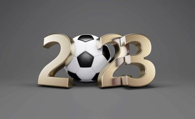 Futbolla Yeni Yıl 2023 Yaratıcı Tasarım Konsepti - 3D Yapılandırılmış Resim