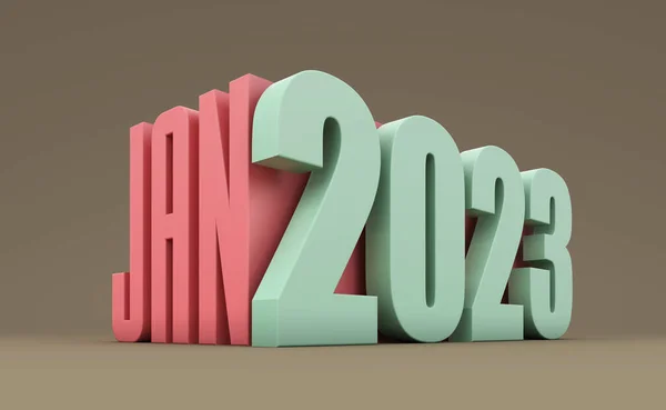 New Year 2023 Creative Design Concept Rendered Image — Foto Stock