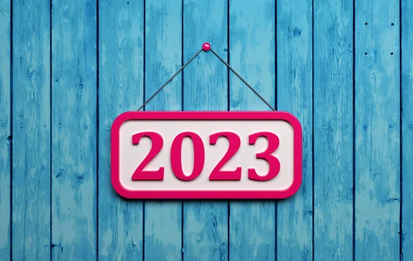 New Year 2023 Creative Design Concept Sign Board Rendered Image — 스톡 사진