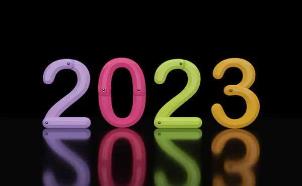New Year 2023 Creative Design Concept Rendered Image — Photo
