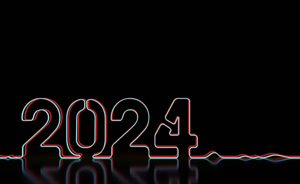 Nowy Rok 2024 Creative Design Concept Obraz Renderowany — Zdjęcie stockowe
