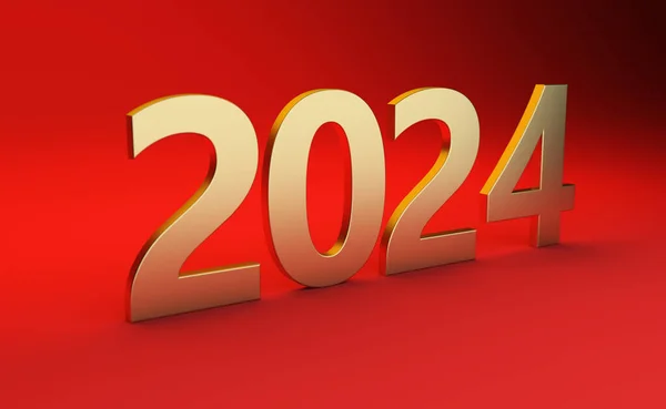 New Year 2024 Creative Design Concept Rendered Image — 스톡 사진