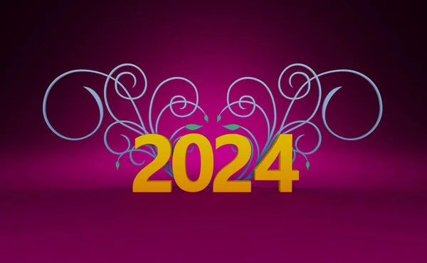 Nový Rok 2024 Creative Design Concept Vykreslený Obraz — Stock fotografie