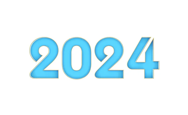 Новий Рік 2024 Концепція Креативного Дизайну Рендеринг Зображення — стокове фото