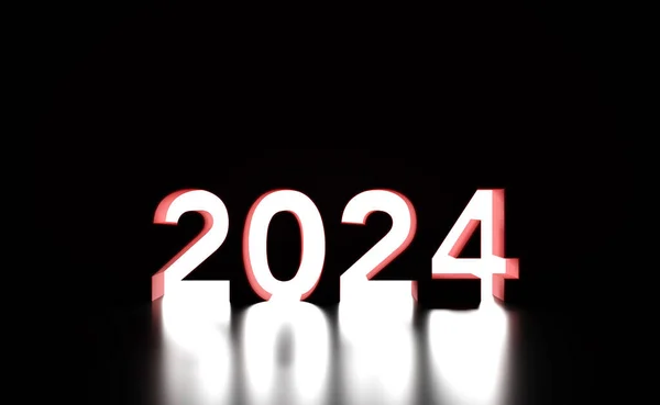 Nuovo Anno 2024 Creative Design Concept Immagine Resa — Foto Stock