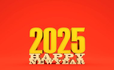 Yeni Yıl 2025 Yaratıcı Tasarım Konsepti - 3B Hazırlanmış Resim