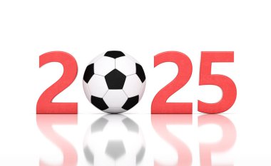 Yeni Yıl 2025 Ayak topu ile Yaratıcı Tasarım Konsepti - 3B Yapılandırılmış Resim