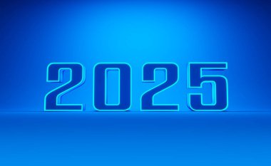 New Year 2025 Creative Design Concept - 3D Rendered Image clipart