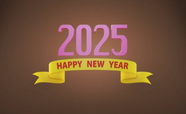 New Year 2025 Creative Design Concept - 3D Rendered Image clipart