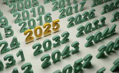 Yeni Yıl 2025 Yaratıcı Tasarım Konsepti - 3B Hazırlanmış Resim