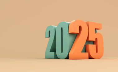 Yeni Yıl 2025 Yaratıcı Tasarım Konsepti - 3B Hazırlanmış Resim