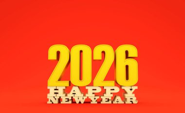Yeni Yıl 2026 Yaratıcı Tasarım Konsepti - 3D Hazırlanmış Resim