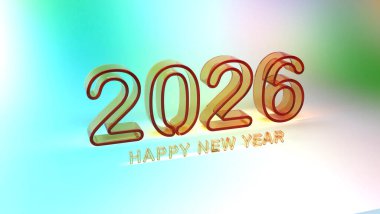 Yeni Yıl 2026 Yaratıcı Tasarım Konsepti - 3D Hazırlanmış Resim