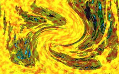 Alkol mürekkebi teknikli doğal akışkan resim. Yumuşak rüya renkleri şeffaf dalgalı çizgiler oluşturur