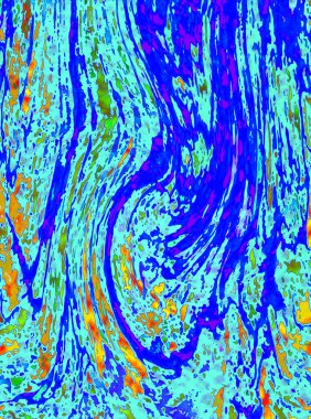 Alkol mürekkebi teknikli doğal akışkan resim. Yumuşak rüya renkleri şeffaf dalgalı çizgiler oluşturur