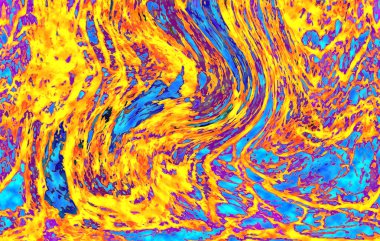 Alkol mürekkebi teknikli doğal akışkan resim. Yumuşak rüya renkleri şeffaf dalgalı çizgiler oluşturur