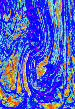 Alkol mürekkebi teknikli doğal akışkan resim. Yumuşak rüya renkleri şeffaf dalgalı çizgiler oluşturur