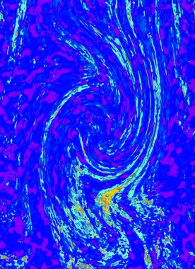 Alkol mürekkebi teknikli doğal akışkan resim. Yumuşak rüya renkleri şeffaf dalgalı çizgiler oluşturur