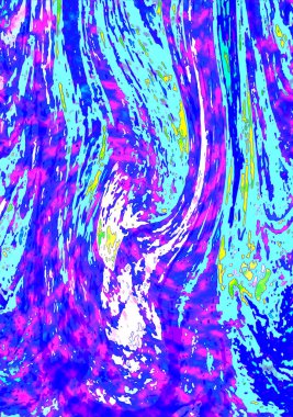 Alkol mürekkebi teknikli doğal akışkan resim. Yumuşak rüya renkleri şeffaf dalgalı çizgiler oluşturur