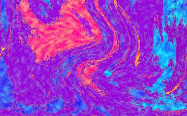 Alkol mürekkebi teknikli doğal akışkan resim. Yumuşak rüya renkleri şeffaf dalgalı çizgiler oluşturur