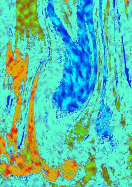 Alkol mürekkebi teknikli doğal akışkan resim. Yumuşak rüya renkleri şeffaf dalgalı çizgiler oluşturur