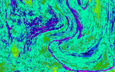 Alkol mürekkebi teknikli doğal akışkan resim. Yumuşak rüya renkleri şeffaf dalgalı çizgiler oluşturur