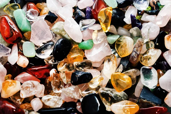 Een Verscheidenheid Aan Mooie Helende Kristallen Stenen — Stockfoto