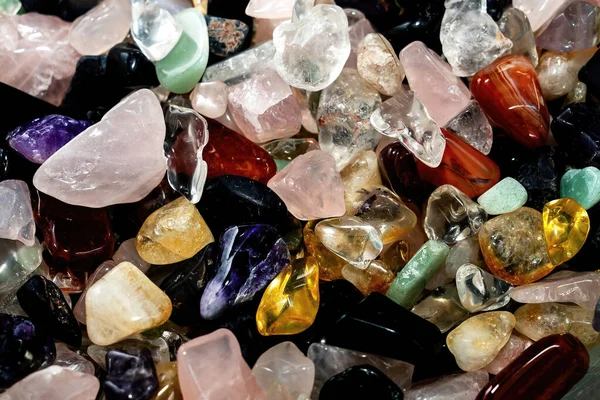 Eine Vielzahl Schöner Heilender Kristalle Und Steine — Stockfoto