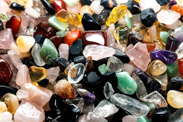 Een Verscheidenheid Aan Mooie Helende Kristallen Stenen — Stockfoto