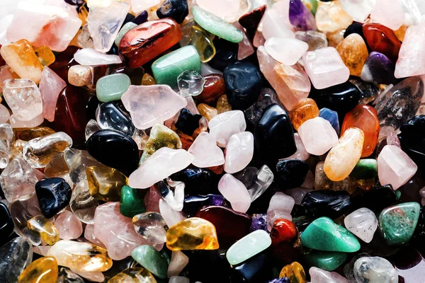 Різноманітні Красиві Цілющі Кристали Камені — стокове фото