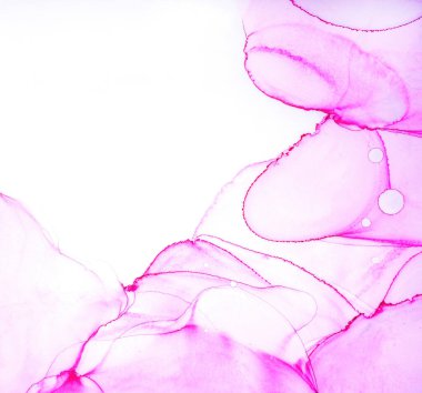 Alkol mürekkebi tekniğindeki doğal akışkan resim. Yumuşak rüya renkleri şeffaf dalgalı çizgiler oluşturur.