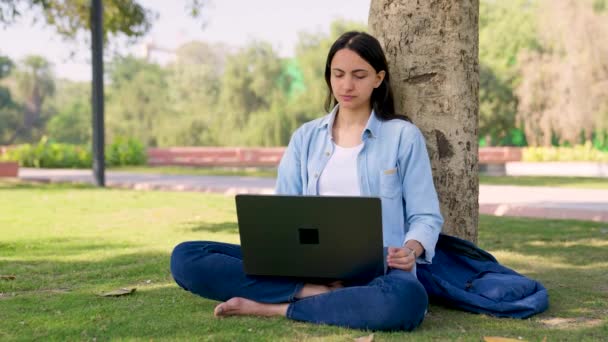 Indian Corporate Business Professional Employee Working Outdoors — Stock Video