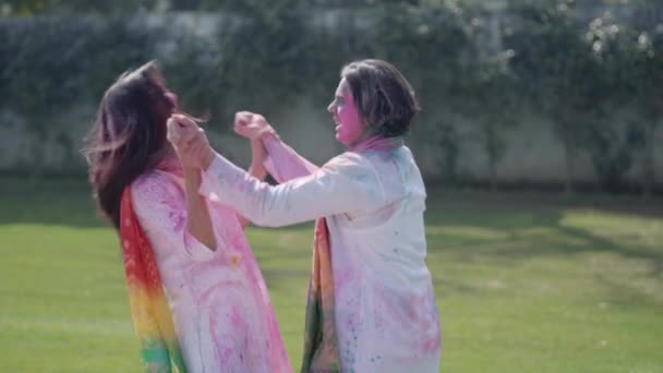 Cute Indian Couple Holi Festival — Αρχείο Βίντεο