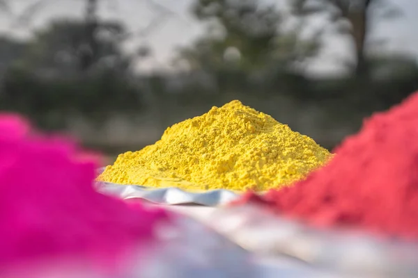 Gulal Holi colors decorated in plates