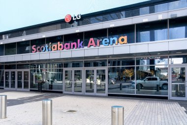 Toronto, Canada - November 9, 2020: Scotiabank Arena in Toronto. The Scotiabank Arena, former Air Canada Centre renamed on July 1, 2018, is a multi-purpose indoor sporting arena in Toronto. clipart