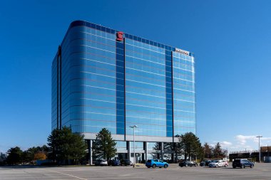 Markham, Ontario, Kanada - 31 Ekim 2020: Markham, Ontario, Kanada 'daki Scotiabank ofis binası..
