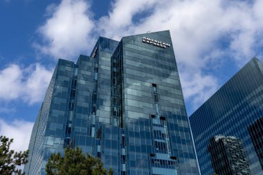 Toronto, On, Kanada - 31 Ekim 2020: American Express Canada ana ofisi Toronto 'da. American Express Company, Amerikan çok uluslu finansal hizmet şirketidir.. 