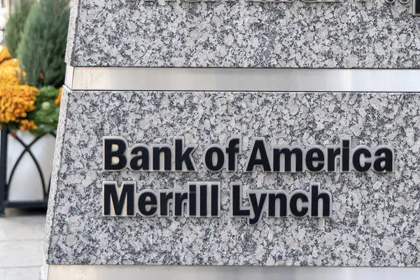 Toronto Kanada Października 2019 Znak Banku Ameryki Merrill Lynch Llp — Zdjęcie stockowe
