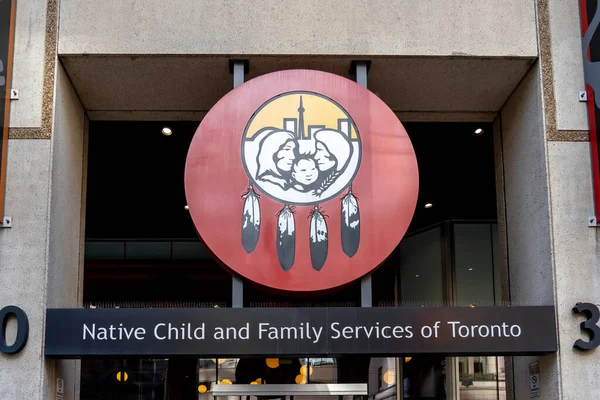 Toronto Canada November 2020 Sign Logo Native Child Family Services — Stock Photo, Image