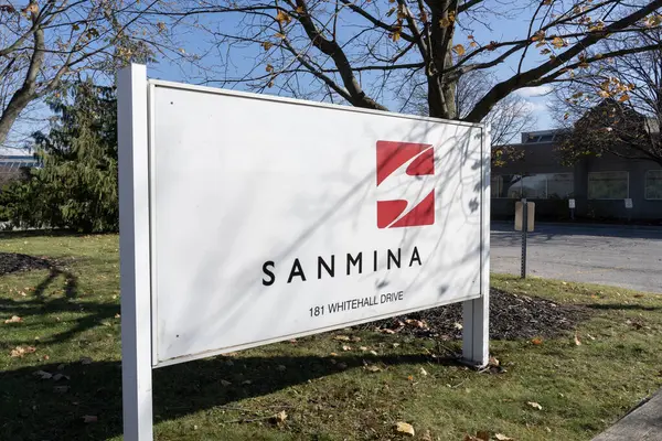 カナダ マークハム 2020年10月31日 サンミナの会社のサインは カナダ マークハムで見られます サナミナ株式会社は アメリカのエレクトロニクス製造サービス Ems プロバイダーです — ストック写真