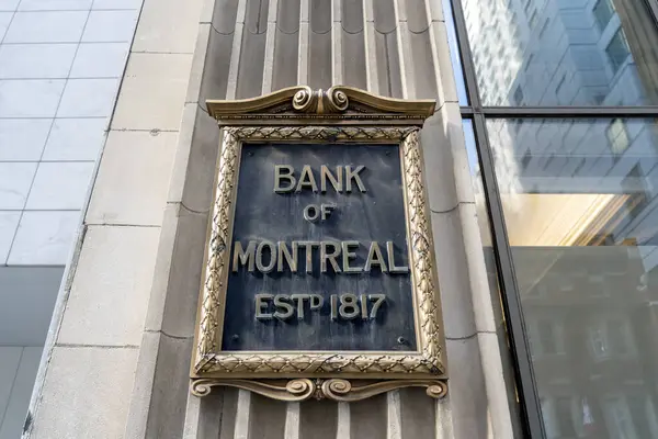 Toronto Canada October 2020 Old Metal Bank Montreal Sign Wall — Stock Photo, Image