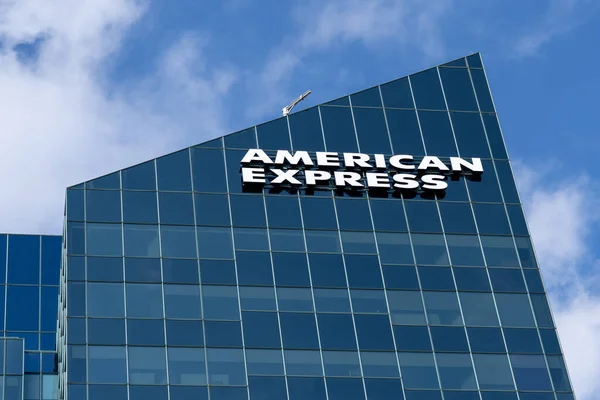 Toronto Kanada Oktober 2020 American Express Skylt Ses Byggnaden Toronto — Stockfoto