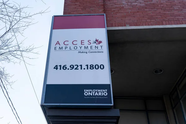 Toronto Canada November 2020 Acces Employment Sign Building Toronto Acces — Stock Photo, Image