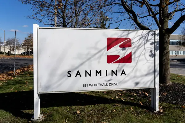 Markham Ontario Canadá Octubre 2020 Sanmina Company Sign Markham Ontario —  Fotos de Stock