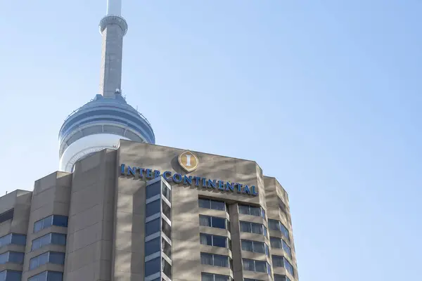 Toronto Canada Oktober 2020 Intercontinentaal Hotel Bord Zien Met Toren — Stockfoto