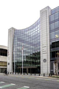 Washington, DC, USA- 13 Ocak 2020: Washington DC 'deki Menkul Kıymetler ve Borsa Komisyonu (SEC) Genel Merkezi. SEC, ABD federal hükümetinin bir teşkilatıdır.. 