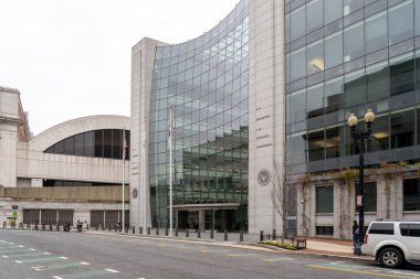 Washington, DC, USA- 13 Ocak 2020: Washington DC 'deki Menkul Kıymetler ve Borsa Komisyonu (SEC) Genel Merkezi. SEC, ABD federal hükümetinin bir teşkilatıdır..