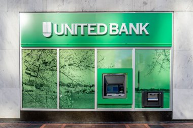 Washington, DC, ABD - 12 Ocak 2020: United Bank tabelası Washington, DC, ABD 'deki şubelerden birinde görüldü. United Bank bir Americana yerel bankasıdır..